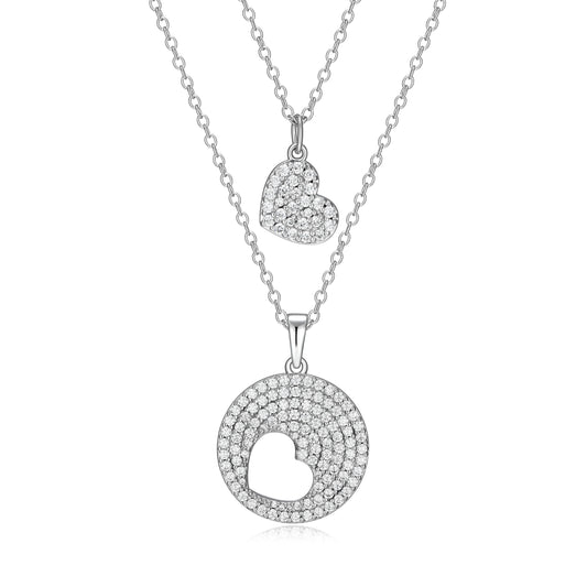 RN0219SET - Mini Me Open Heart Necklace Set | Reign