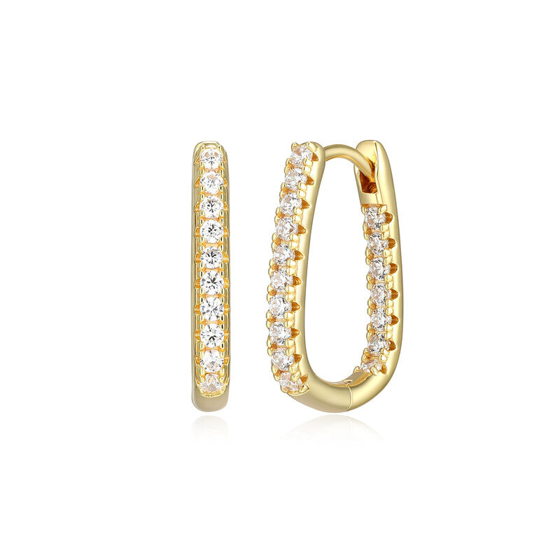RE0257Y - Pavé U-Hoop Earrings | reign