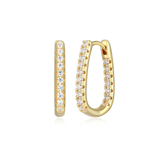 RE0257Y - Pavé U-Hoop Earrings | reign