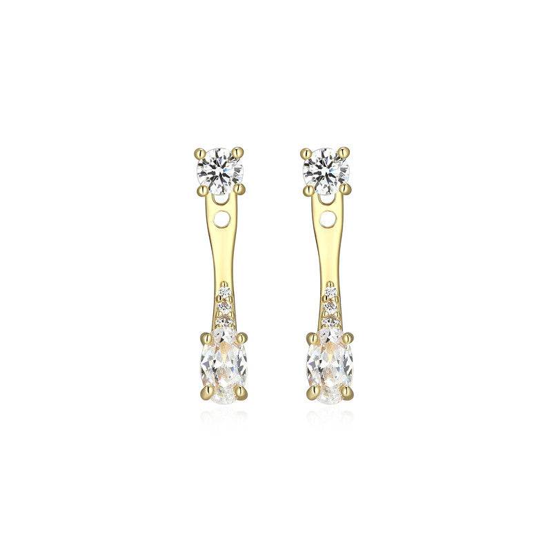 RE0252Y - Front/Back Stud Drop Earrings | reign