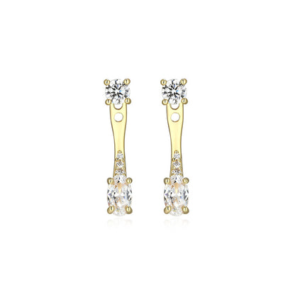 RE0252Y - Front/Back Stud Drop Earrings | reign