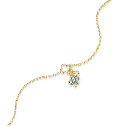 RB0292 - Blue Spinel Clover Charm Bracelet | reign