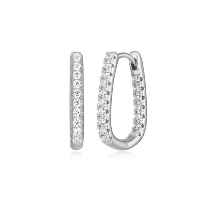RE0257W - Pavé U-Hoop Earrings | reign