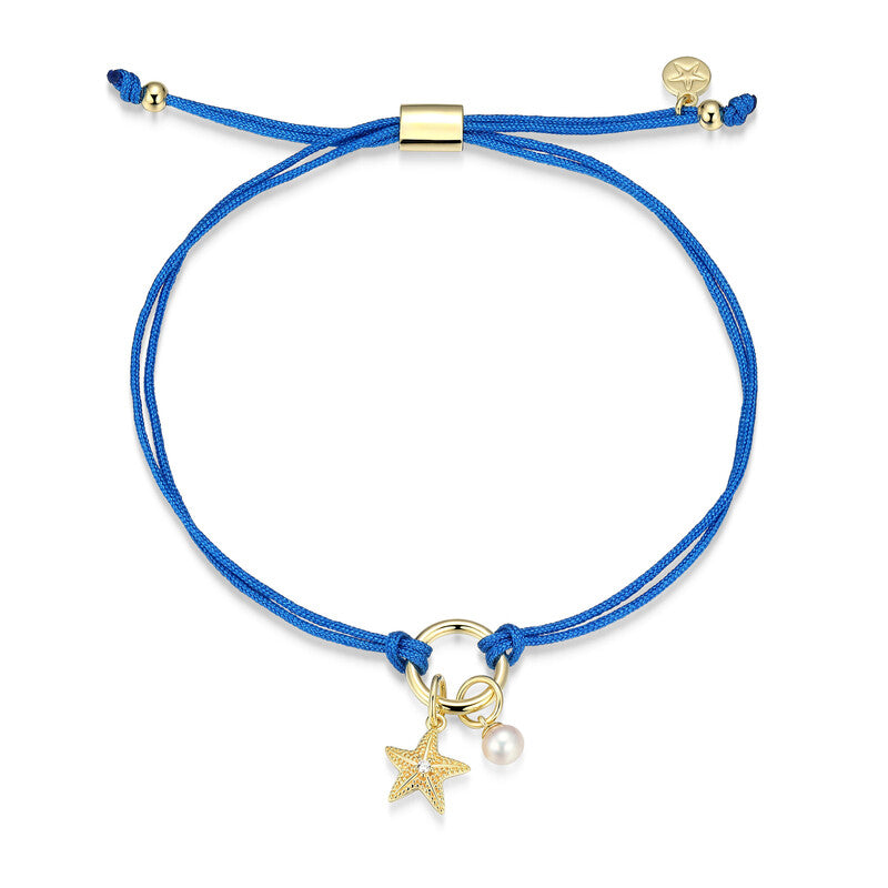 RB0299 - Starfish & Freshwater Pearl Charm Bracelet | reign