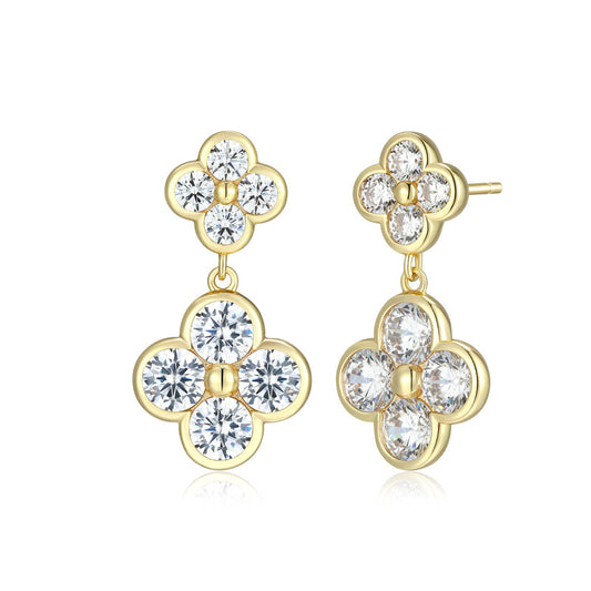 RE0294 - Clover Stud Drop Earrings | reign