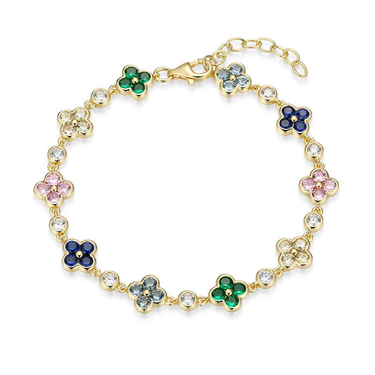 RB0287 - Multi-Color Clover Station Bracelet | reign