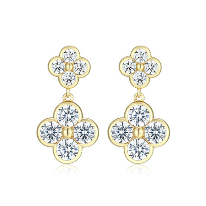 RE0294 - Clover Stud Drop Earrings | reign